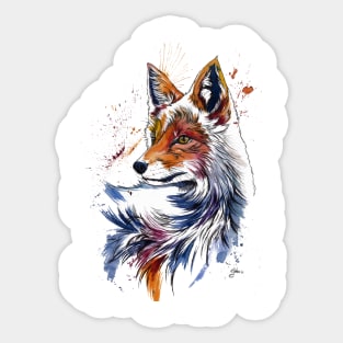 FOX Colorful Watercolor Sticker